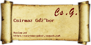 Csirmaz Gábor névjegykártya